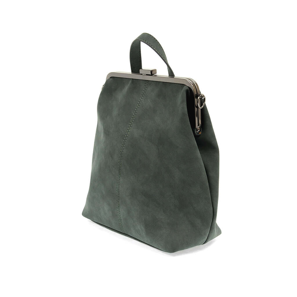 Phyllis Nubuck Frame Convertible Backpack - Peacock