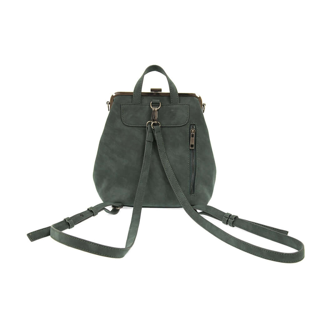 Phyllis Nubuck Frame Convertible Backpack - Peacock