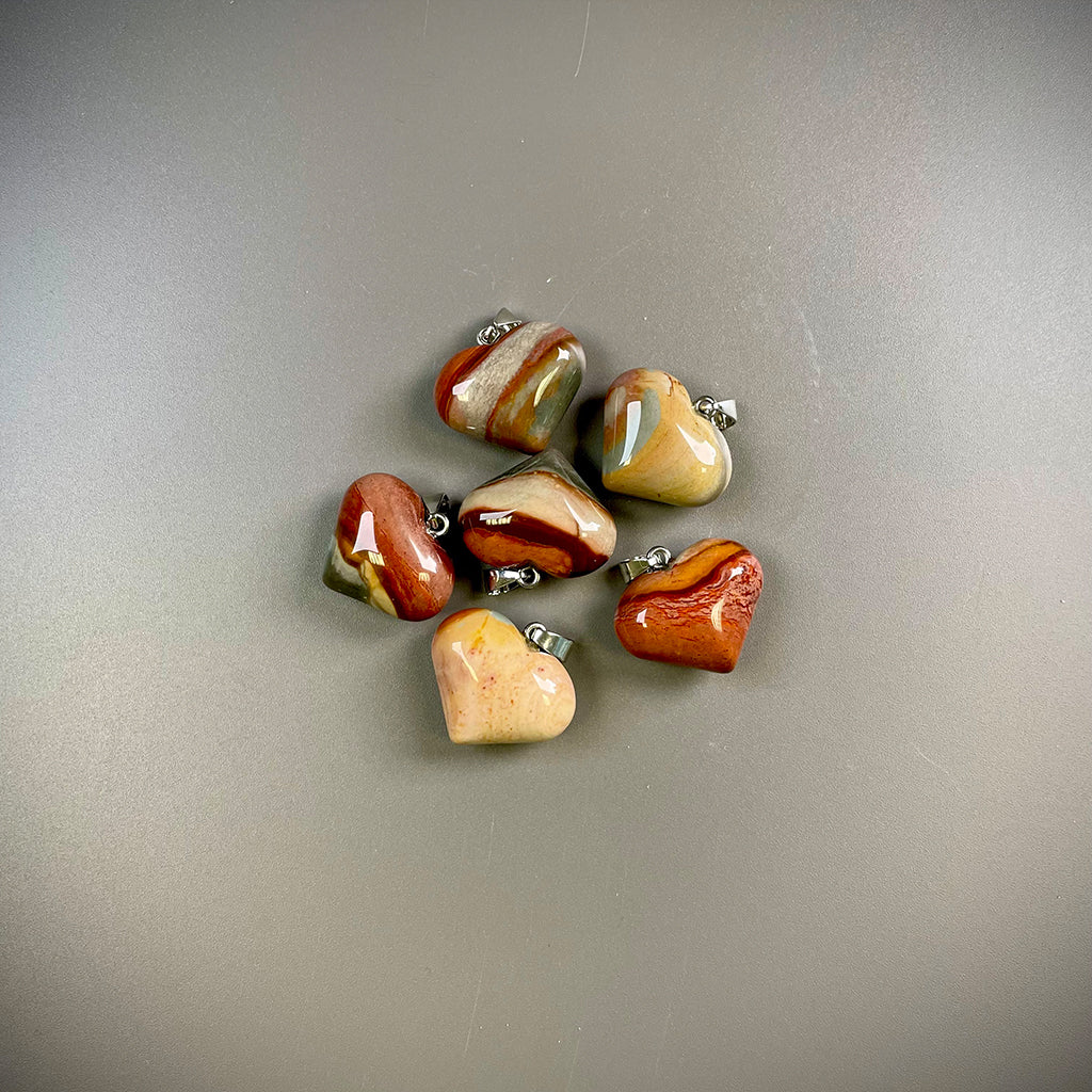 Polychrome Jasper Heart Pendant 2.5cms