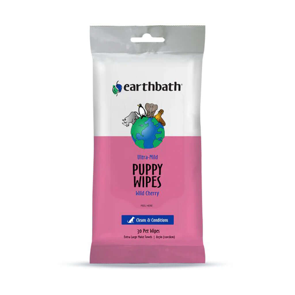 Puppy Wipes - Earthbath Ultra Mild, Wild Cherry 30 Pack