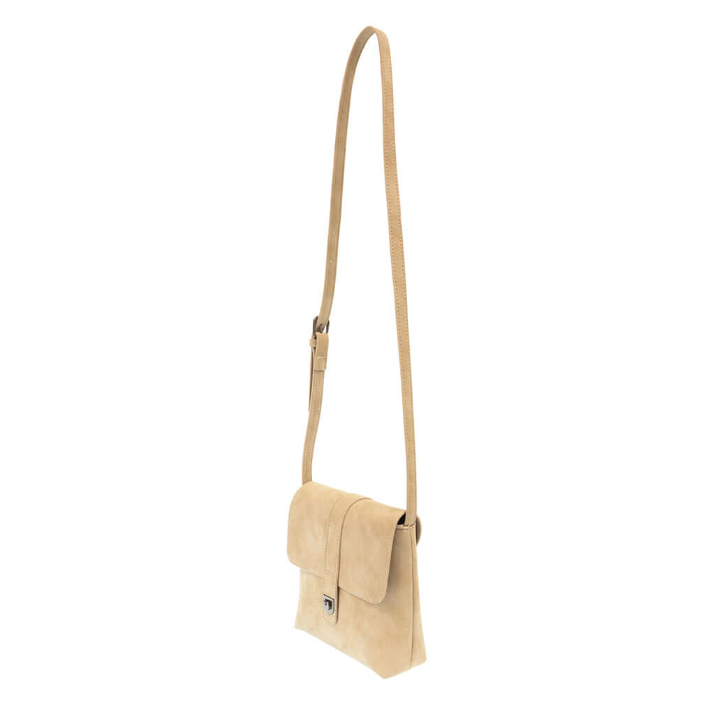 Rachel Nubuck Flip Lock Cross Body - Ivory