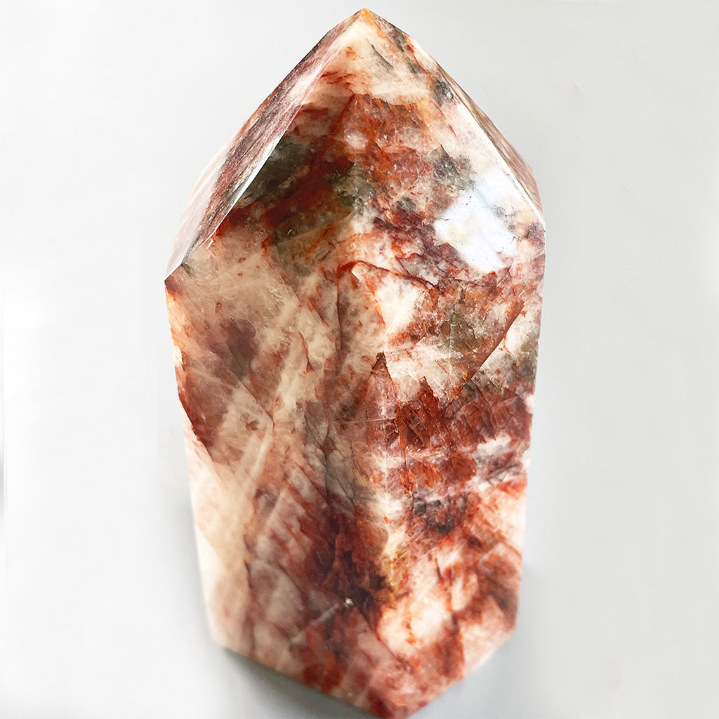 Red Hematoid Fire Quartz Crystal Tower - Ethically Sourced