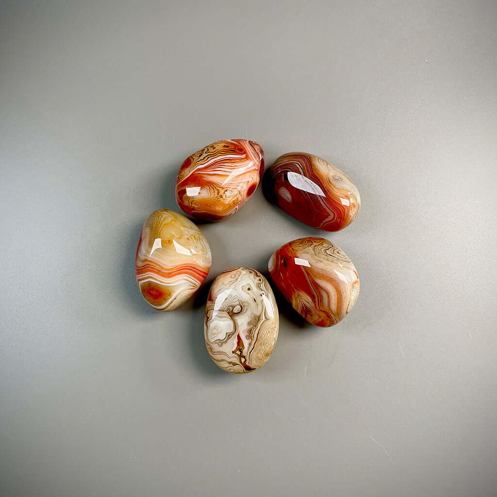 Sardonyx Crystal Palm Stone – Grounding and Empowering Energy