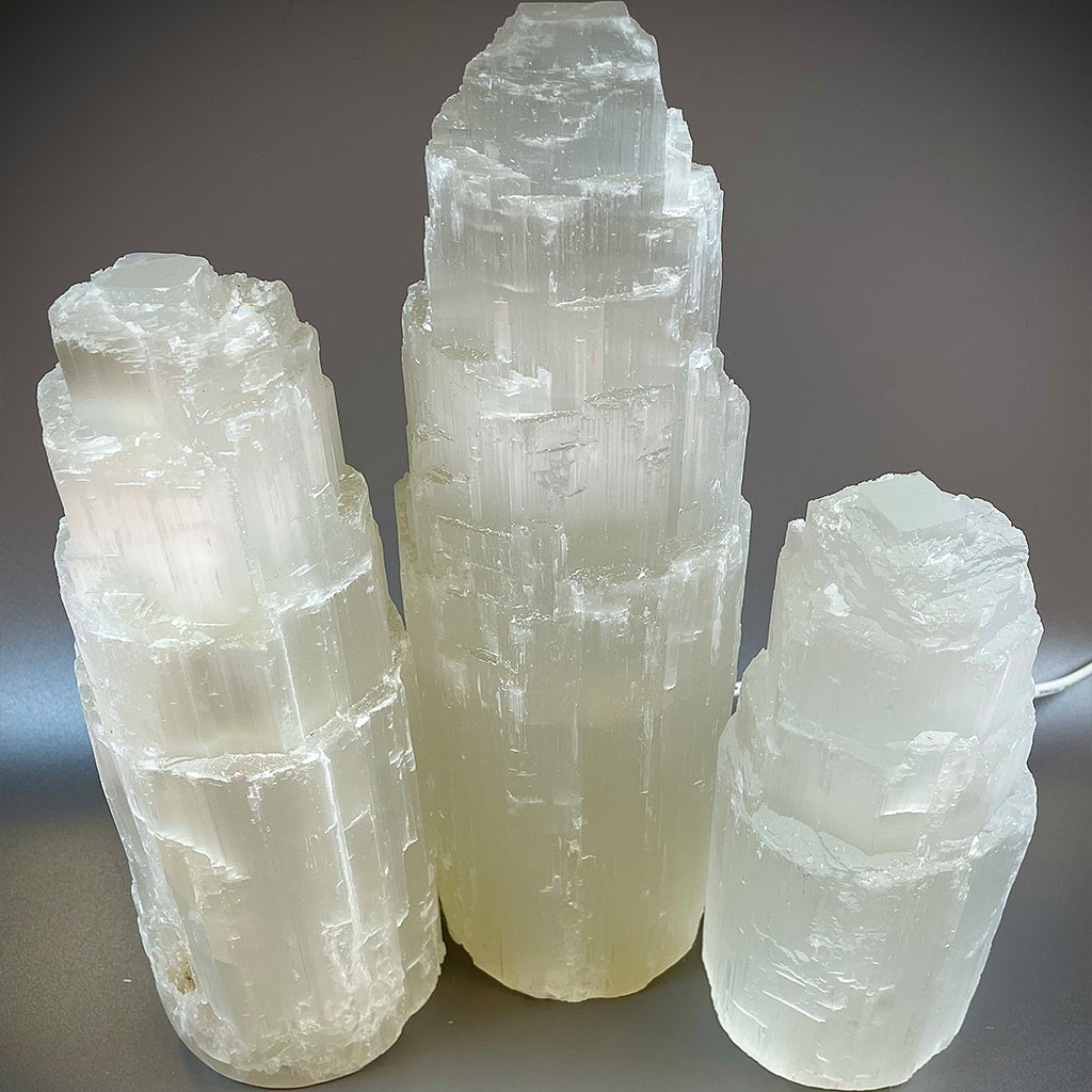 Selenite Tower Lamp