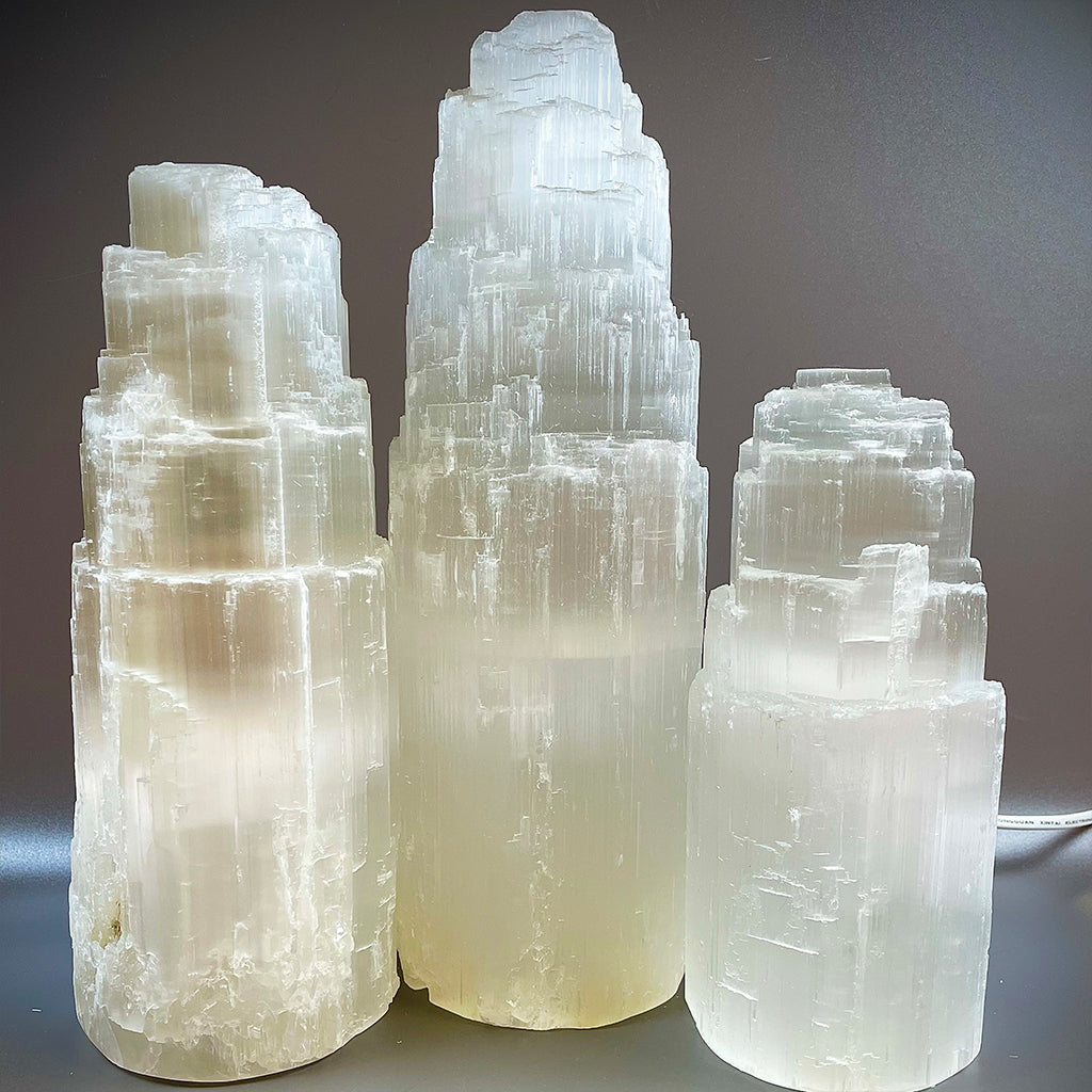 Selenite Tower Lamp