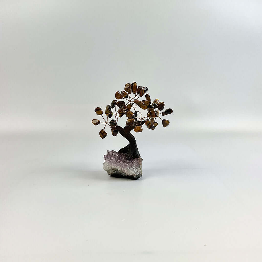 Tigers Eye Gemstone Tree 5" - Handmade by Brazil Gems