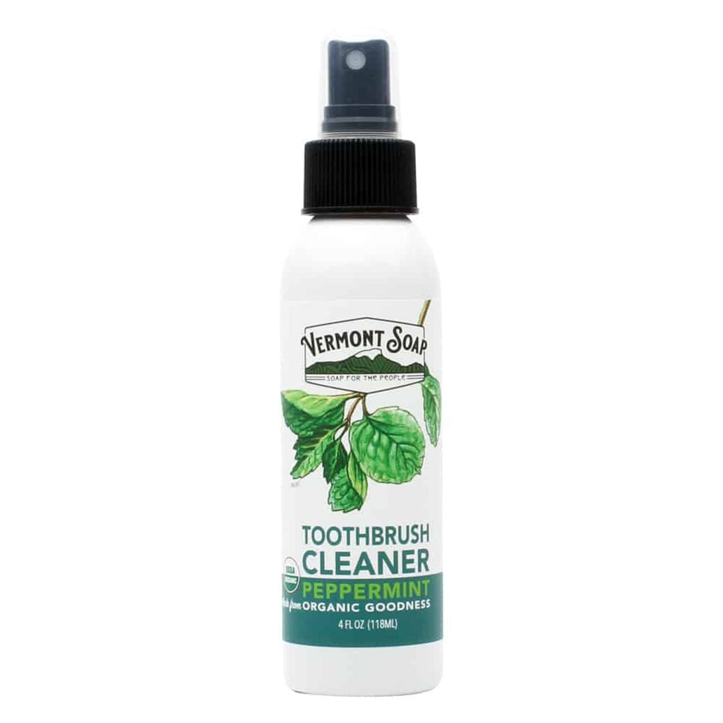 Toothbrush Cleaner 118ml Spray - Peppermint Vermont Soap
