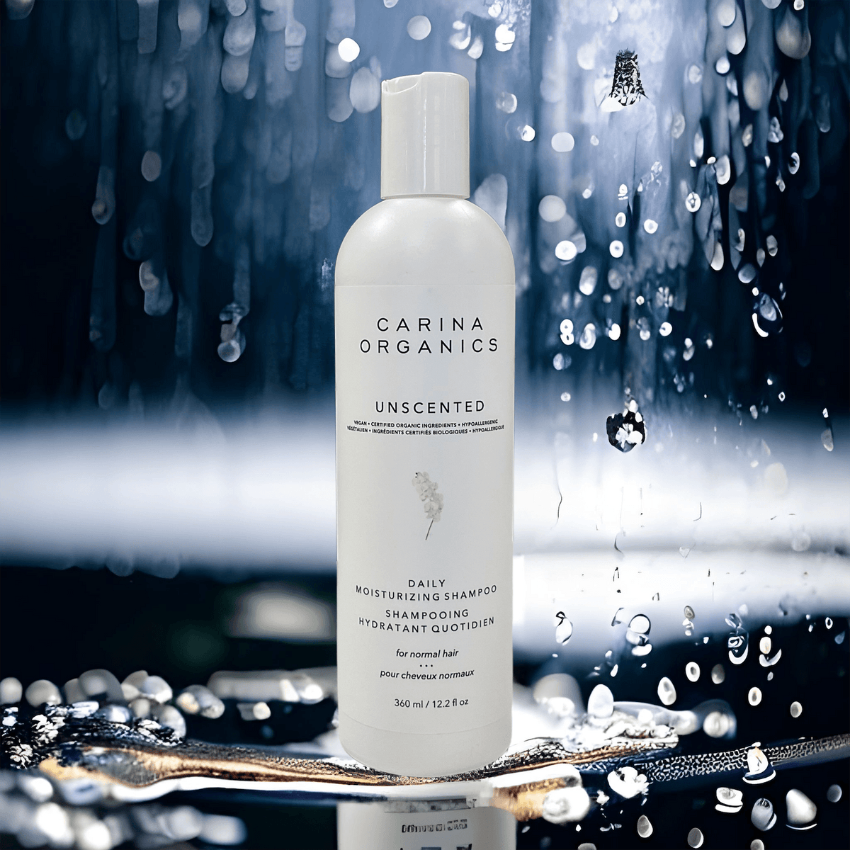 Unscented Daily Moisturising Shampoo 360ml - Carina Organics