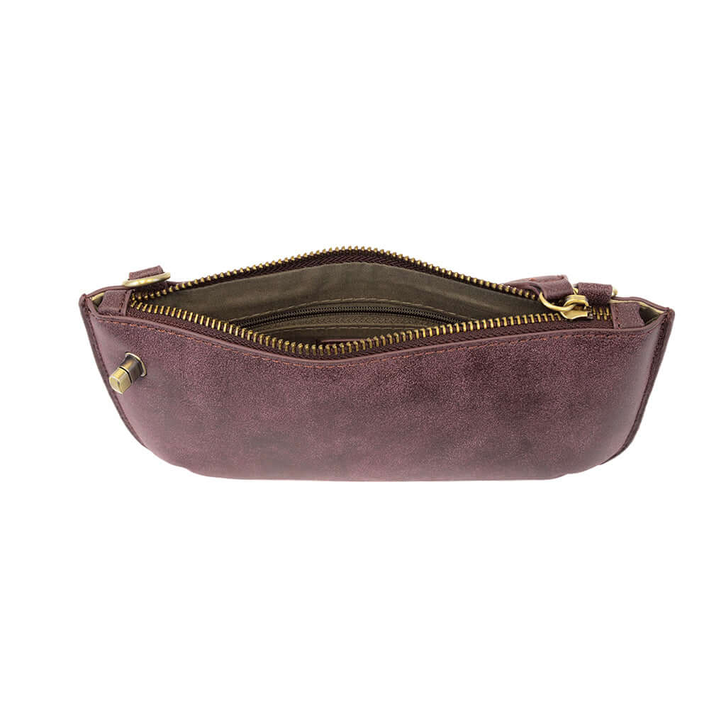 Vegan Clutch Bag Cross Body Wristlet - Aubergine