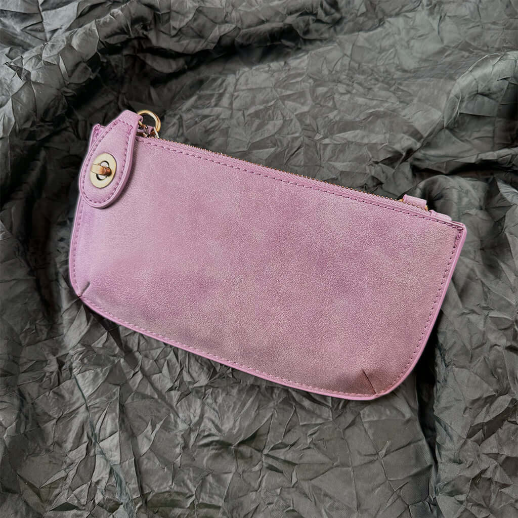 Vegan Clutch Bag Cross Body Wristlet - Orchid