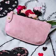 Vegan Clutch Bag Cross Body Wristlet - Orchid