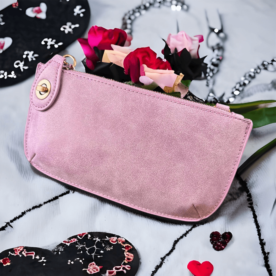 Vegan Clutch Bag Cross Body Wristlet - Orchid