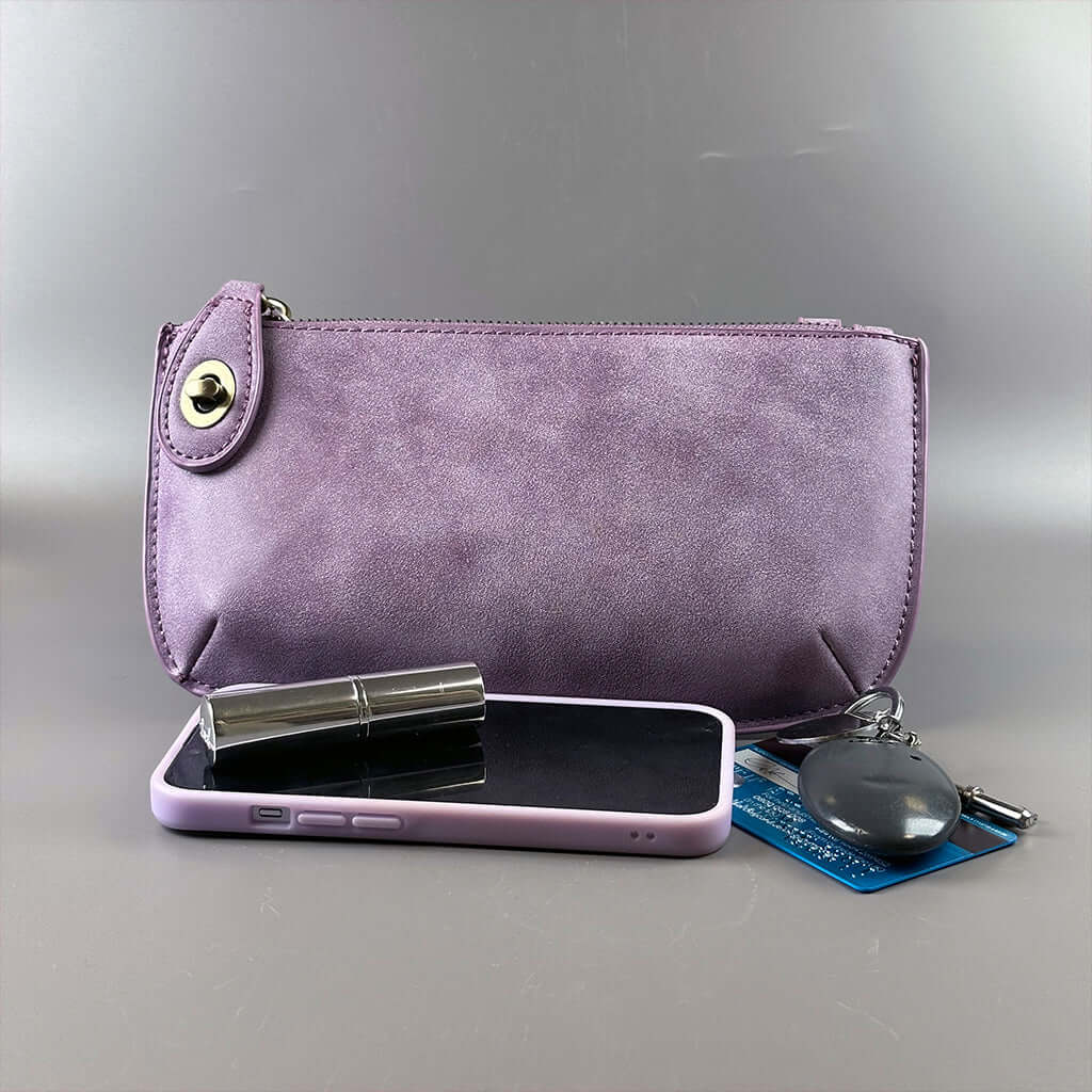 Vegan Clutch Bag Cross Body Wristlet - Orchid
