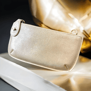 Vegan Clutch Bag Cross Body Wristlet - Rose Gold