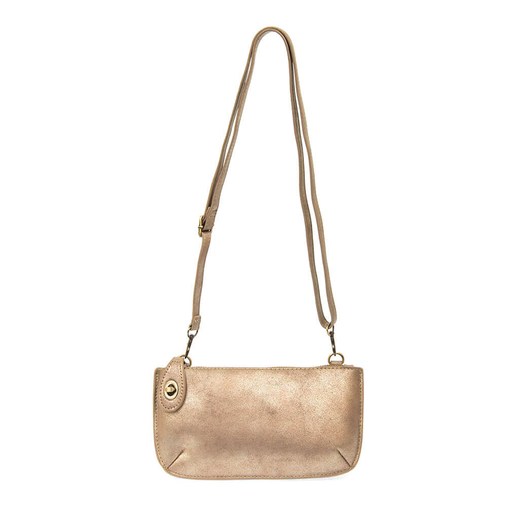 Vegan Clutch Bag Cross Body Wristlet - Rose Gold