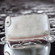 Vegan Clutch Bag Cross Body Wristlet - Silver