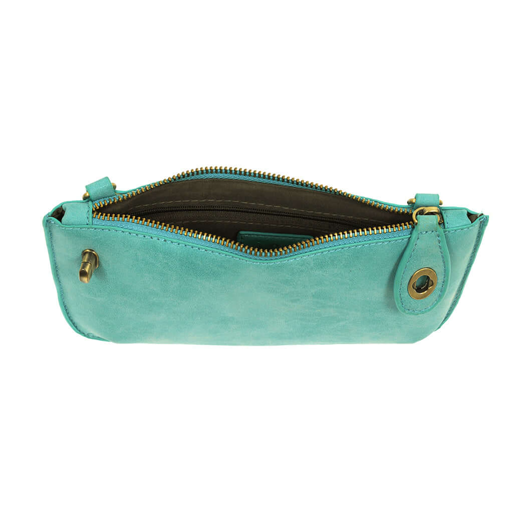 Vegan Clutch Bag Cross Body Wristlet - Turquoise