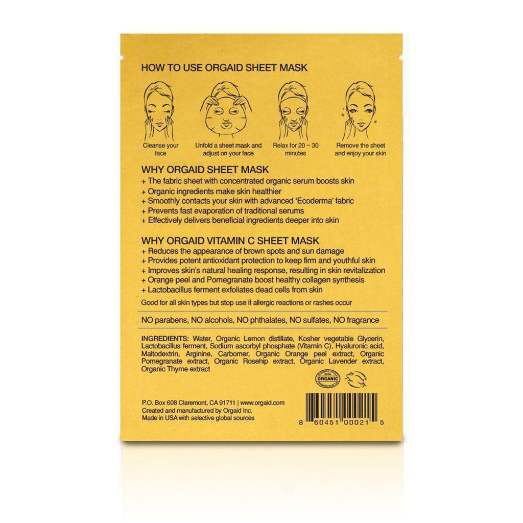Vitamin C & Revitalizing Organic Sheet Mask x 1-Orgaid-Live in the Light
