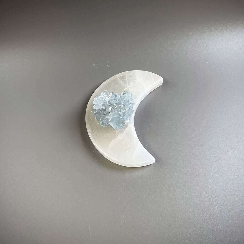 White Selenite Moon