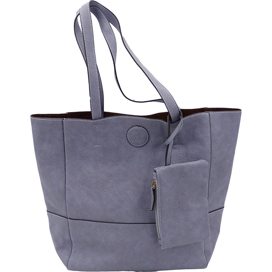 Raw Edge Tote Handbag With Coinpurse - Wisteria-Live in the Light Naturally Ltd