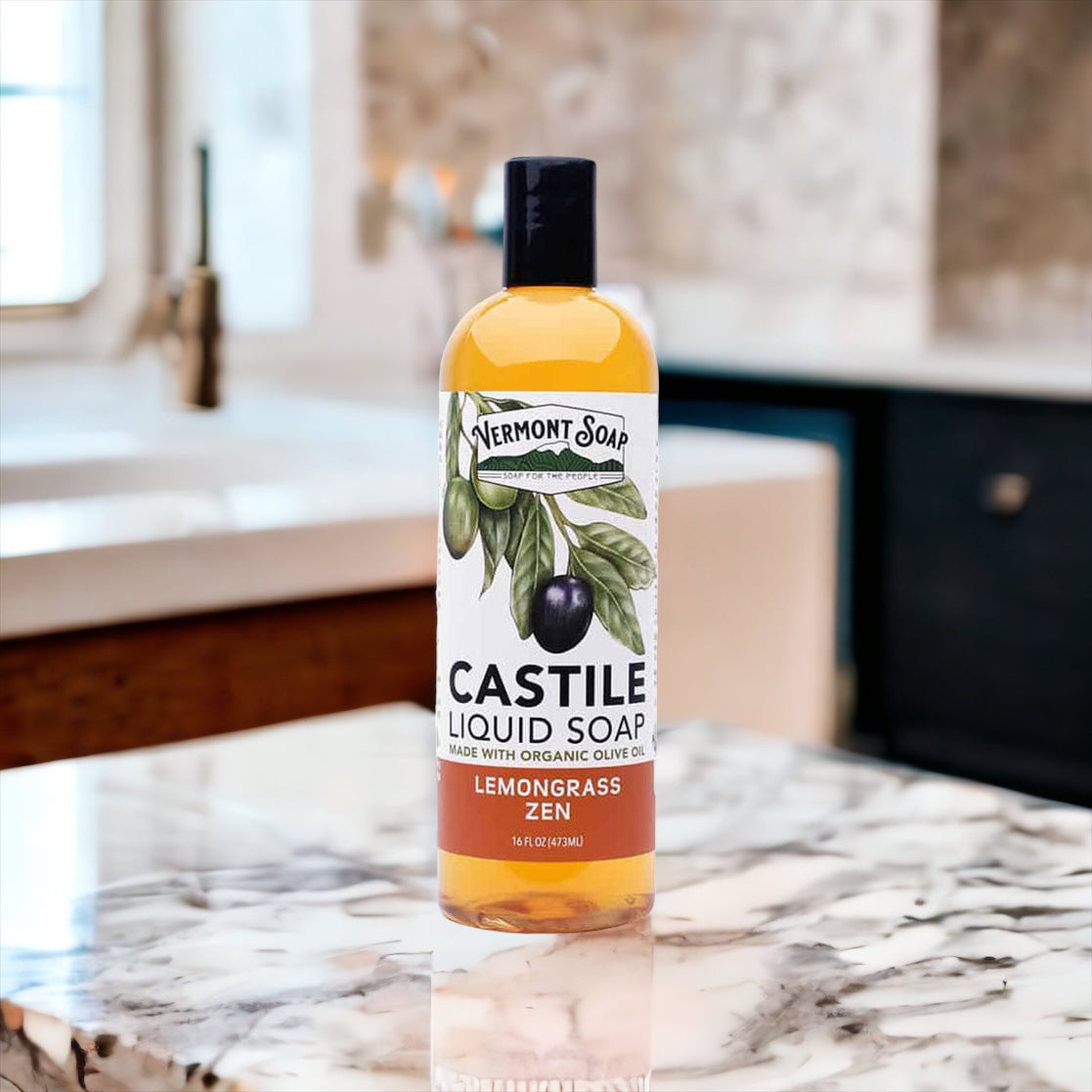 Lemongrass Zen Castile Liquid Soap - Vermont Soap