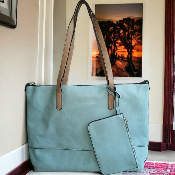 Brushed 2 in 1 Tote - Sky-Live in the Light Naturally Ltd