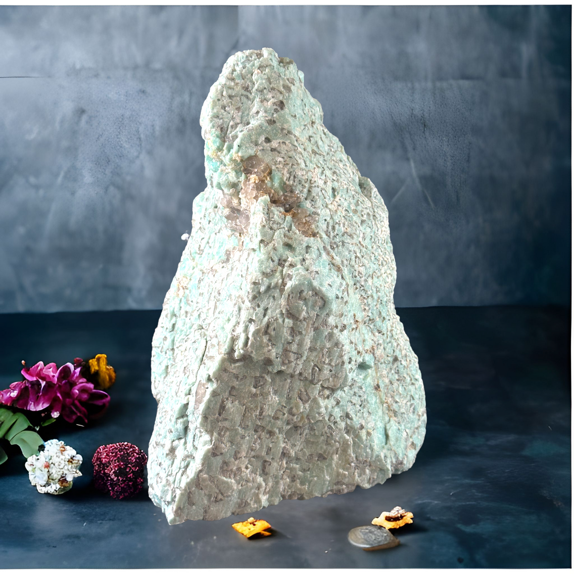 Amazonite Crystal Freeform with Smoky Quartz - 7.6 KGS