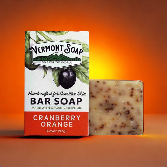 Cranberry Orange Handmade Bar Soap - Vermont Soap 92g