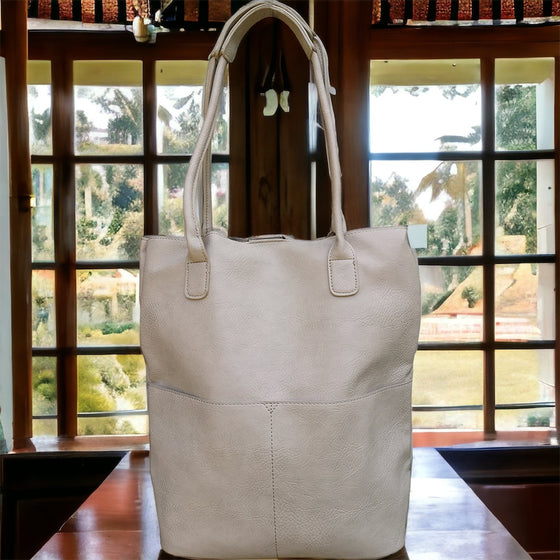Kelly North South Front Pocket Tote - Oyster-Live in the Light Naturally Ltd