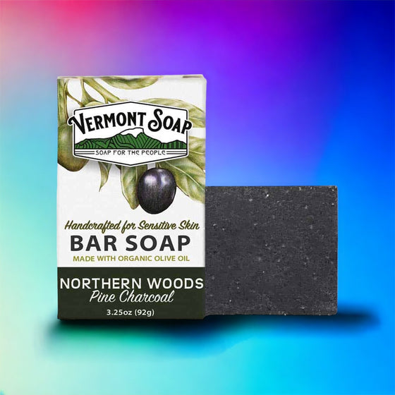 Northern Woods Pine Charcoal Handmade Bar Soap - Vermont Soap 92g